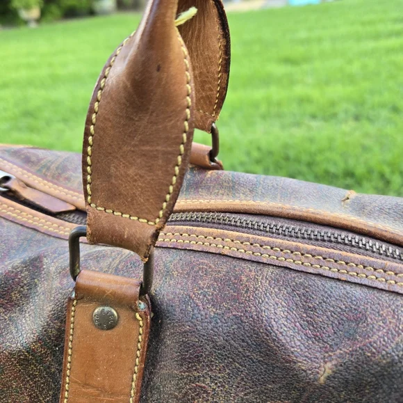 Etro Vintage 16” Travel Duffle Bag – Paisley & Leather – Rehab Project - Picture 8 of 15